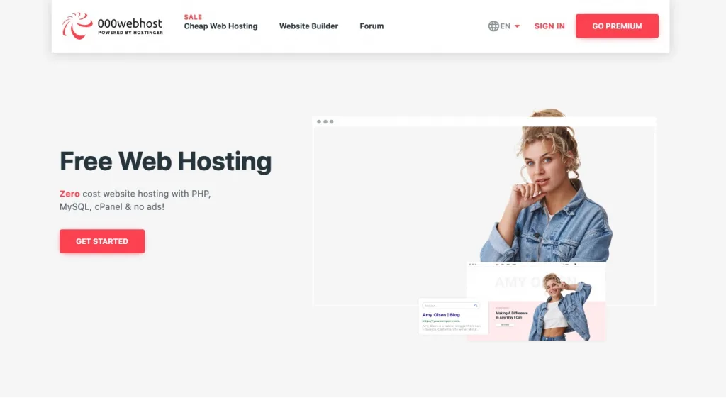 000webhost website hosting