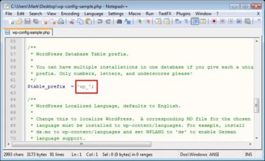 Wordpress Database Prefix