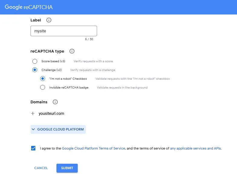 Google reCaptcha API