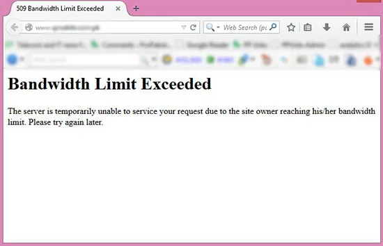 Bandwidth Limit Exceeded