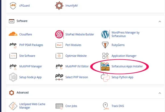 softaculous installer cpanel