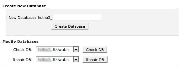 create a new database