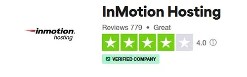 Inmotion Hosting TrustPilot Rating