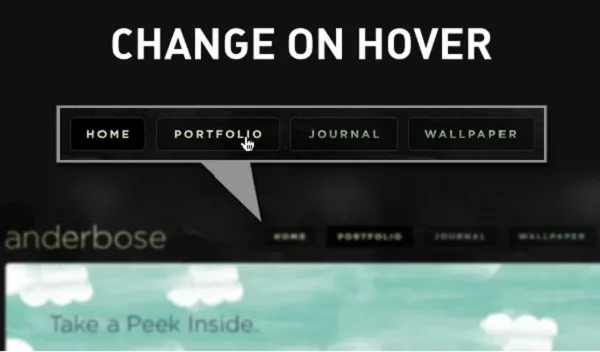 Effective Web Navigation hover